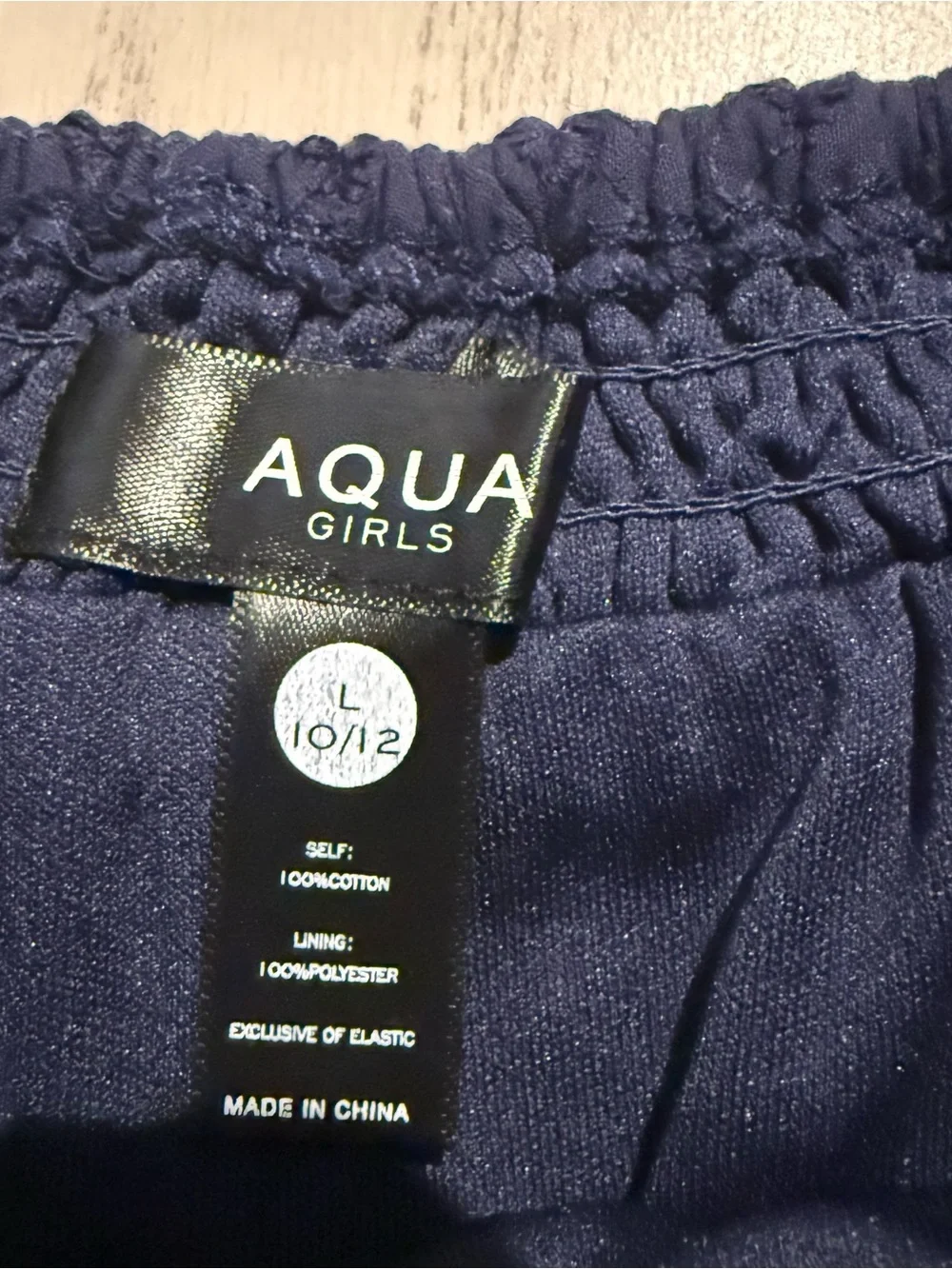 Aqua Girls Navy Eyelet Ruffle Top & Shorts Set L 10/12‎ NWT